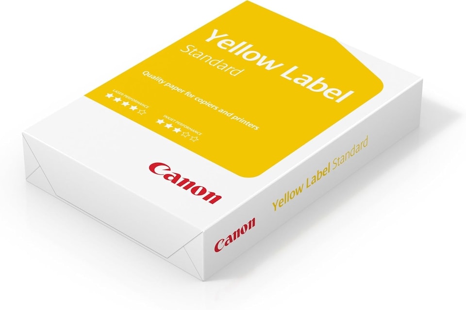 Canon Yellow Label Standard ECF A4 Paper – 80gsm, 500 Sheets – Reliable Everyday Office Paper | Multi | A4