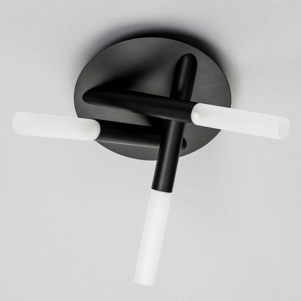 image 1 of BHS Cindy Flush Ceiling Light, Black