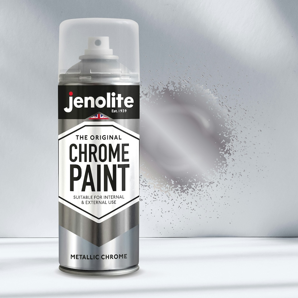 image 1 of Jenolite Smooth Metallic Interior/Exterior Paint - Chrome - 400ml Spray Can - 3-Pack