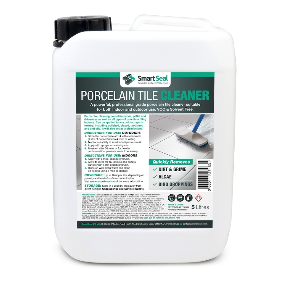 image 1 of Smartseal Porcelain Tile Cleaner, Ultimate Porcelain Cleaner, for Patios, Drives and Indoor Porcelain Tiles, 5L