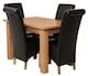 image 1 of Hampton 120-160cm Oak Extending Dining Table and 4 Montana Leather Chairs | Black | Black