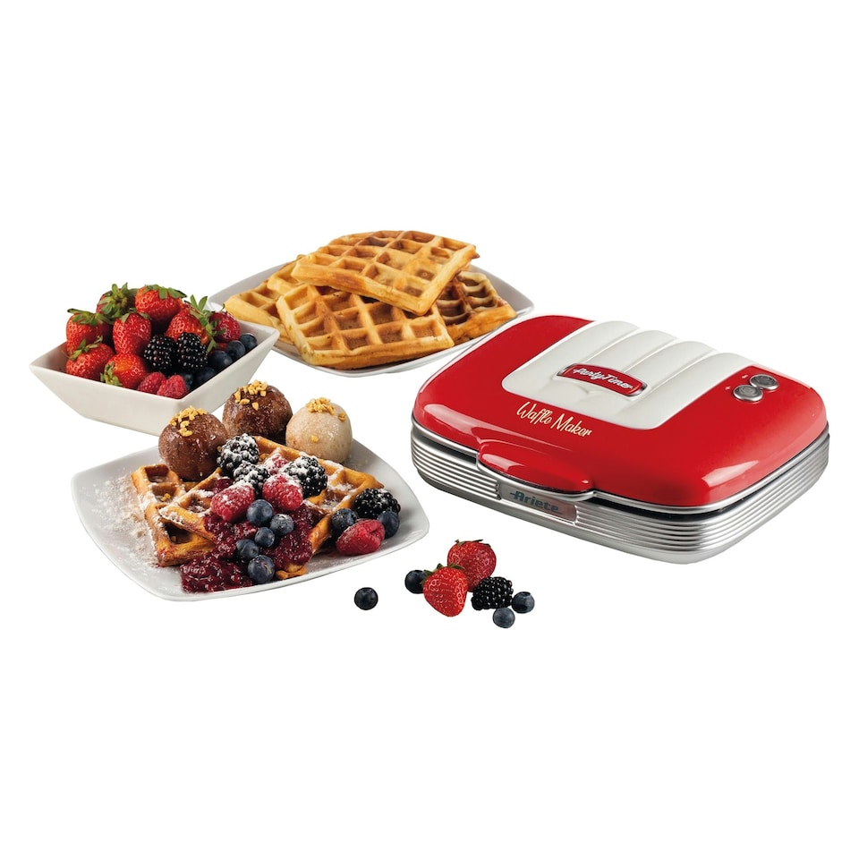 image 1 of Ariete 1973 Retro Style Waffle Maker, 700W, Red