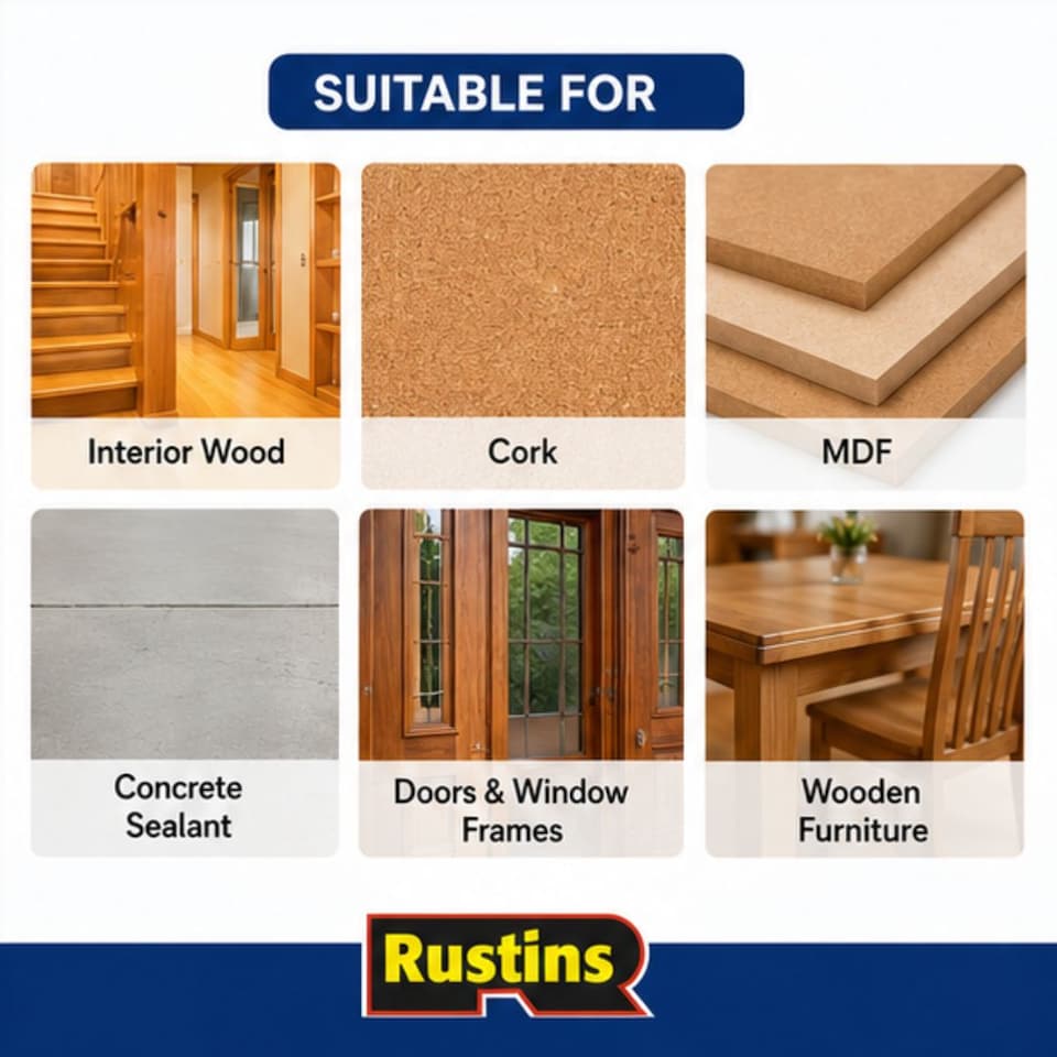 image 1 of Rustins Quick Dry Varnish Satin Clear 1 Litre - AVSC1000 | Clear | 1l | 1