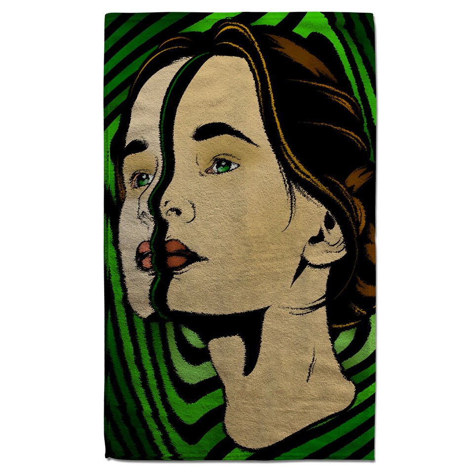 image 1 of portrait of woman Designer Bath Towel | Multi