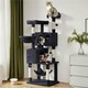 image 2 of Yaheetech 163 cm Large Cat Tower with Condos Platform Perch Black