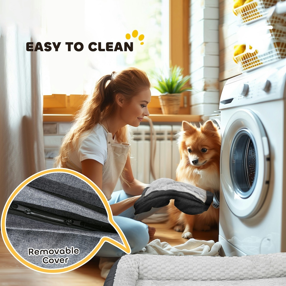 image 1 of PawHut Dog Bed Calming Pet Bed Dog Mattress for Large Dogs - Charcoal Grey