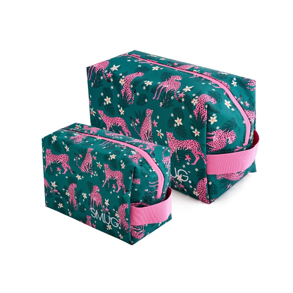 image 1 of SMUG Toiletry & Wash Bag Set - Cheetah Print