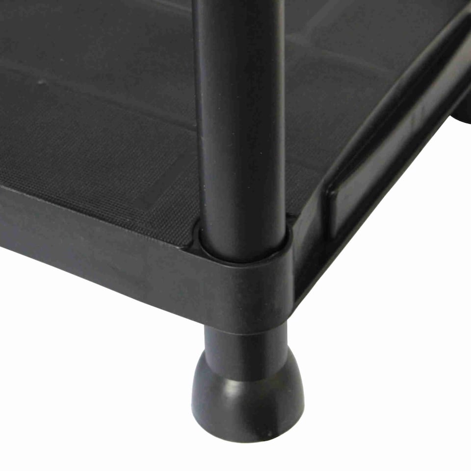 image 1 of 4 Tier Black Plastic Heavy Duty Shelving Racking Storage Unit