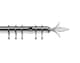 image 1 of 35mm Fixed Length Metal Curtain Pole Set Satin Silver Fleur de Lys Finial 115cm | Silver | Silver
