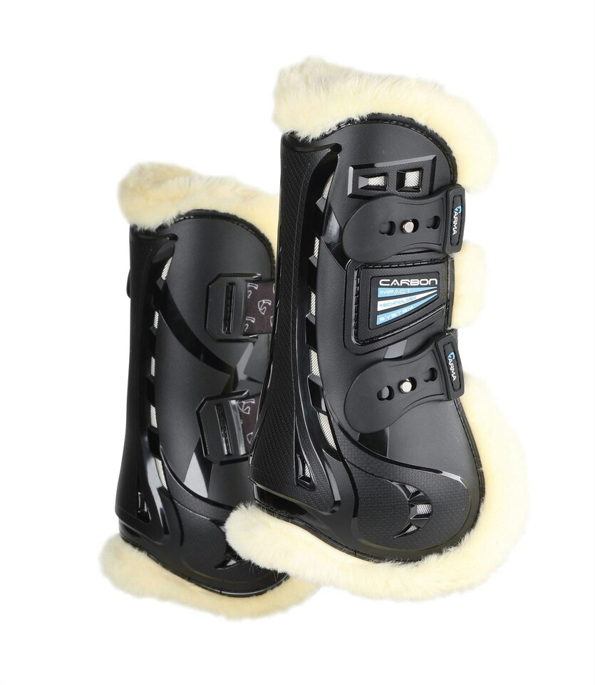 image 1 of Shires Arma Carbon Supafleece Tendon Boots | Black | Size: Full
Colour: Black