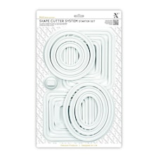 Xcut Shape Cutter System Starter Set, White, Set of 13