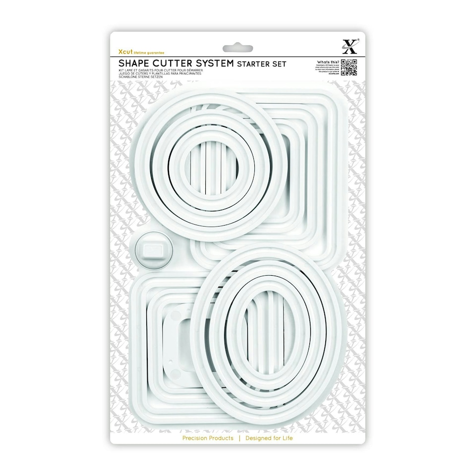 Xcut Shape Cutter System Starter Set, White, Set of 13