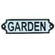 image 1 of Garden Cast Iron Sign Plaque Door Wall House Gate Fence Post Yard Shed