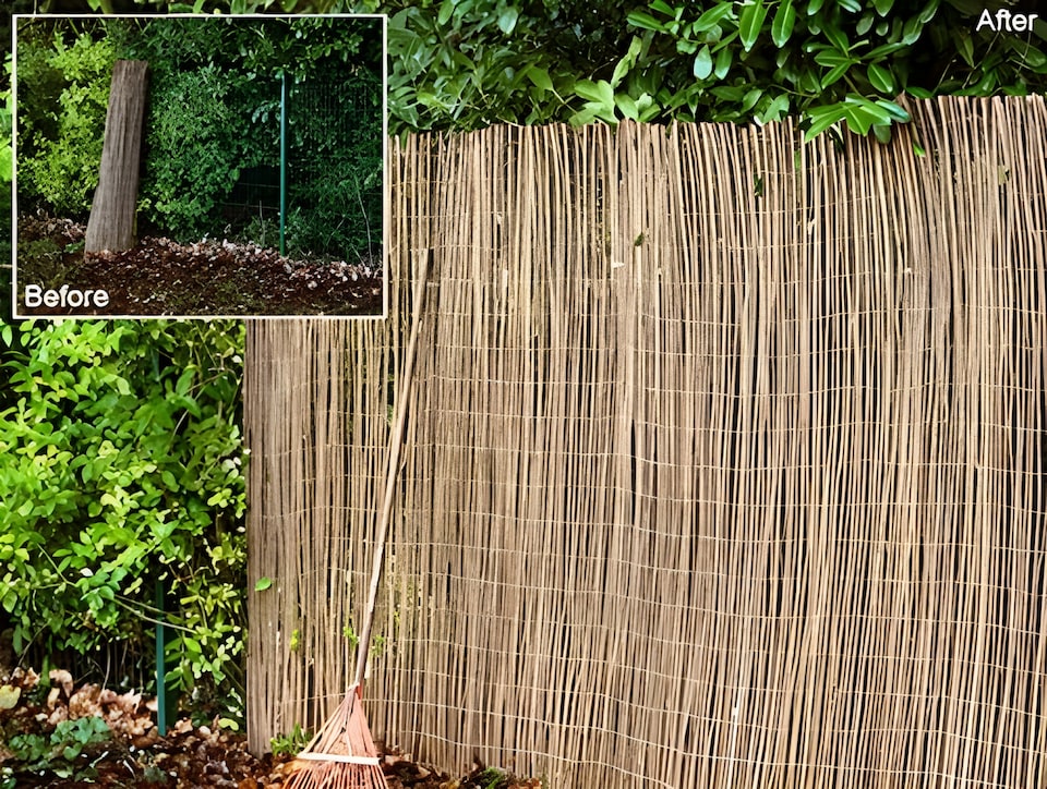 image 1 of Papillon Willow Garden Fence Screening Roll Privacy Border W4m x H1.8m | Brown | Brown