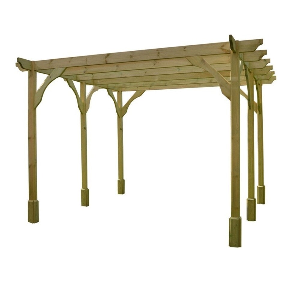 image 1 of Premium Pergola 6 Posts - Wood - L360 x W660 x H270 cm - Light Green