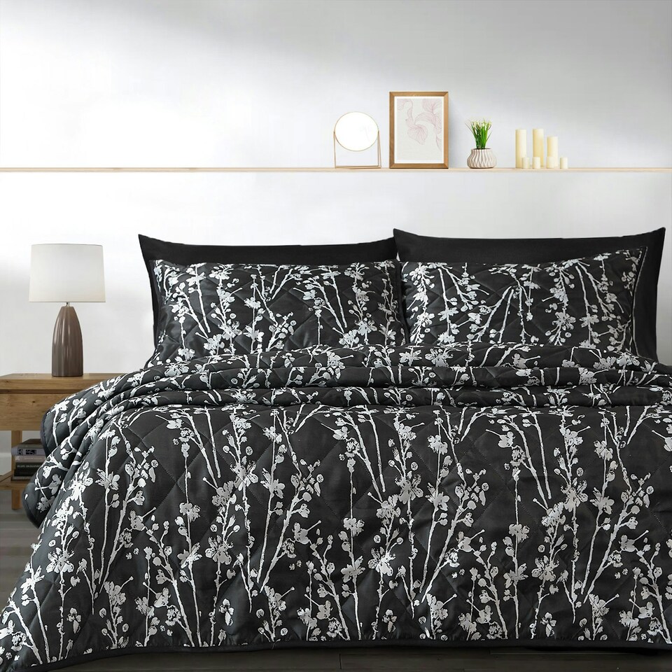 image 1 of Intimates Firenza Luxury Jaquard Floral Quilted Bedspread Set Multi | Multi | Double