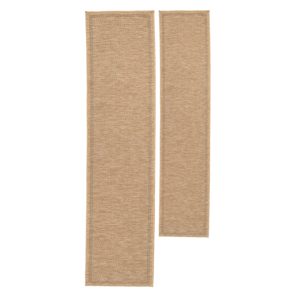 image 1 of KUKOON Kai Hardwearing Washable Jute-Effect Runner – Natural Brown Hallway Matv 80cm x 300cm
