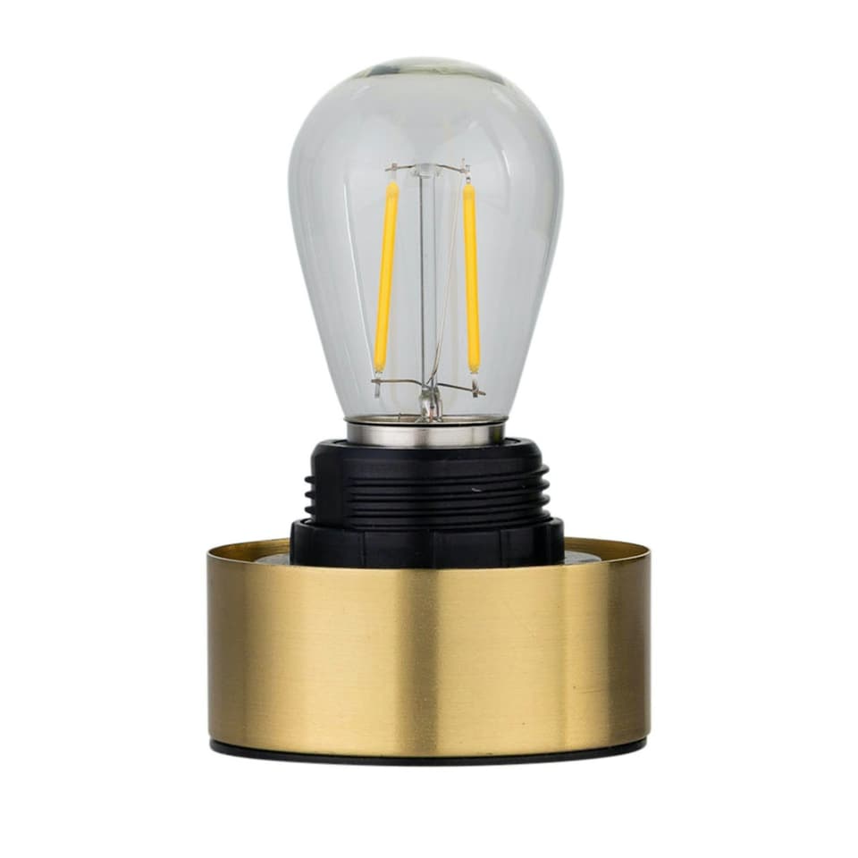 image 1 of Betchley - Battery Operated Satin Brass Lamp with Clear Glass Bronze | Clear