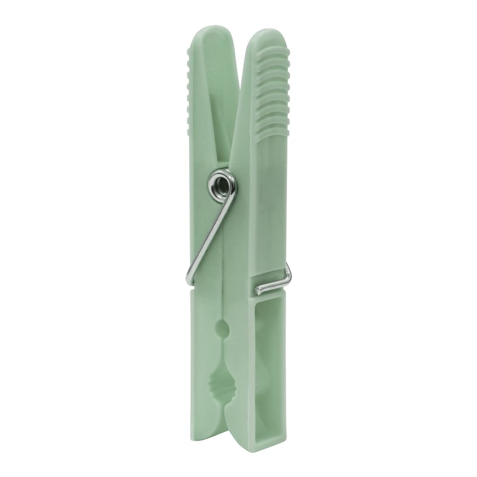 image 1 of JVL Collapsible Peg Basket with 86 Plastic Clothes Pegs, Assorted Colours