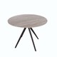 image 1 of Aspen Compact Round Dining Table - Durable Wood-Effect or Sintered Stone Top with Black Metal Pedestal Legs | Grey | Grey | Small | 1