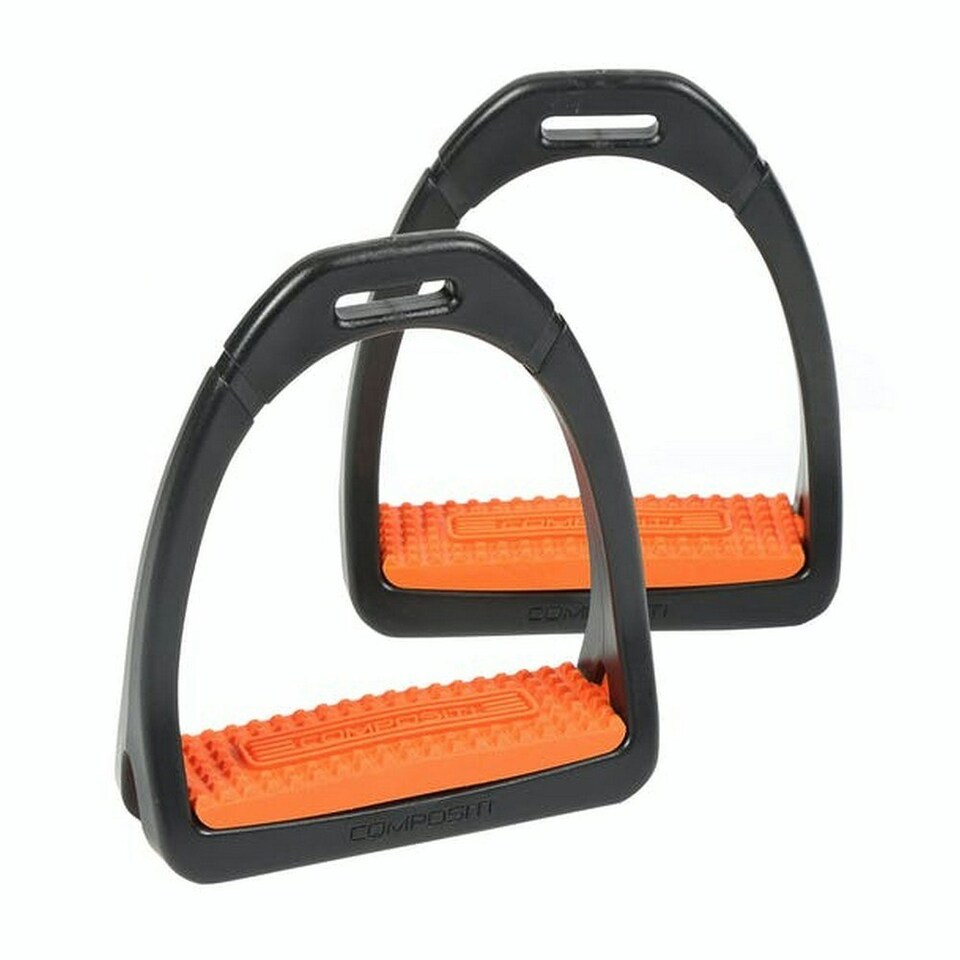 Compositi Childrens/Kids Premium Profile Horse Stirrups - Orange - One Size