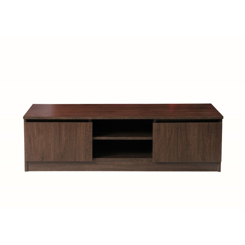 image 1 of Modern TV Unit 120cm Media Cabinet 2 Doors & Shelf Wenge Turin