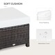 image 5 of Outsunny Rattan Footstool Wicker Ottoman w/ Padded Seat for Backyard Garden