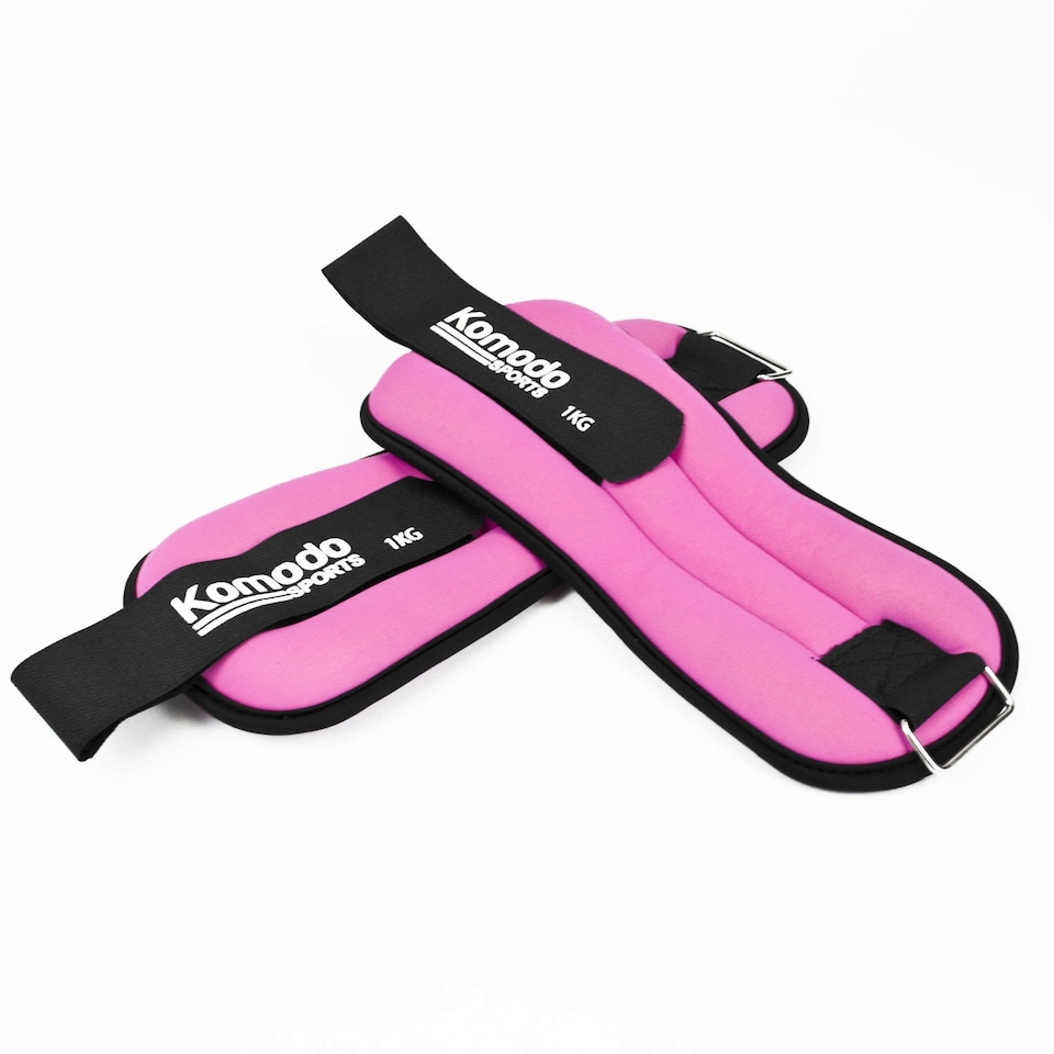 image 1 of Komodo Pink Neoprene Ankle Weights - 2kg (2 x 1kg)