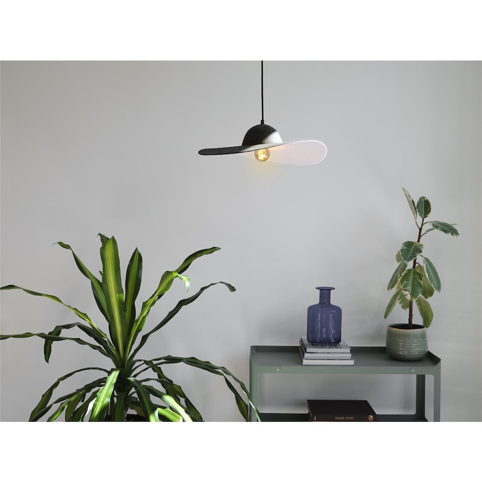 image 1 of Osram Decor Felt Hat Pendant Ceiling Light E27 Dark Grey Felt Max 6W LED Modern | Grey | Grey | 1
