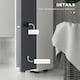 image 5 of kleankin Slim Bathroom Cabinet, Toilet Roll Storage w/ Open Shelves, Grey