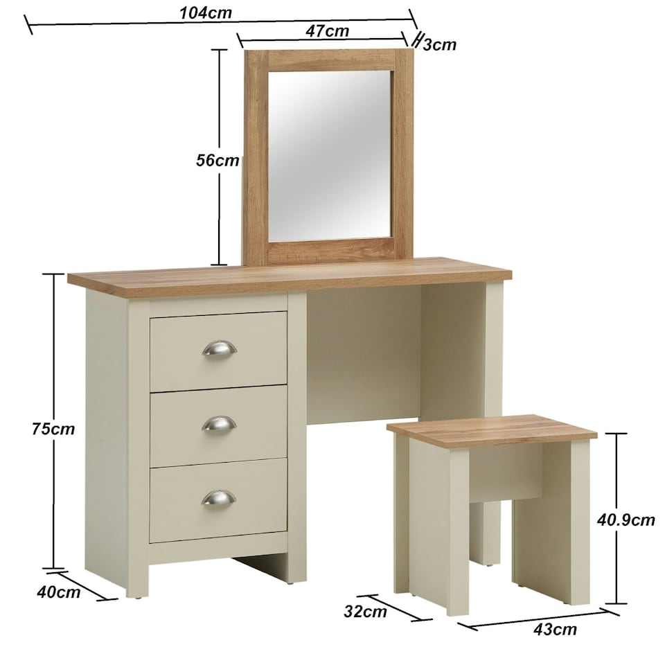 image 1 of Dressing Table 3 Drawer