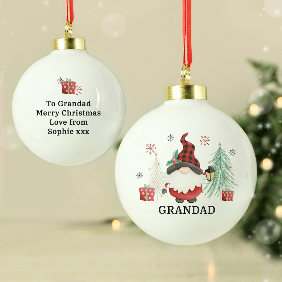 image 1 of Personalised Gonk Christmas Bauble