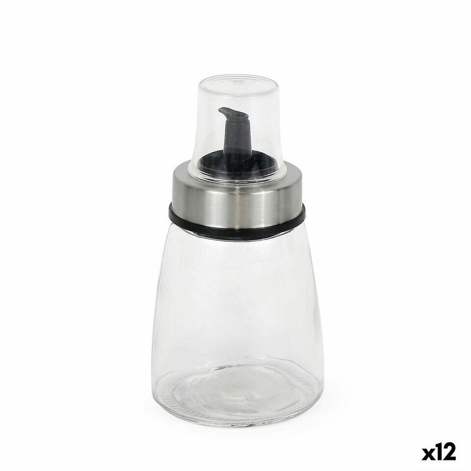 image 1 of Cruet Quttin Transparent Silver Glass 200 ml 6,5 x 6,5 x 12,5 cm (12 Units)