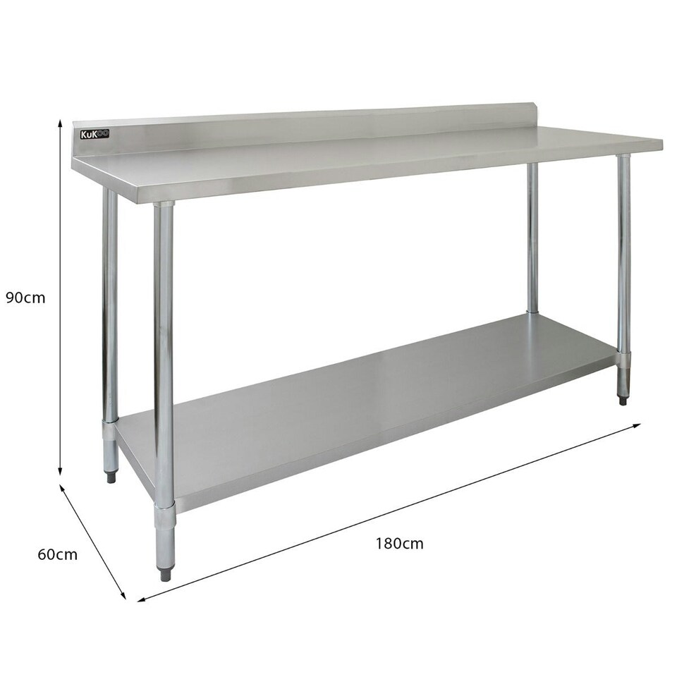 image 1 of Commercial Stainless Steel Catering Table - 6ft Wide Silver