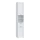 image 2 of Lokko Tall Narrow Bathroom Cabinet with 2 Doors & 1 Drawer with Silver Handles in White