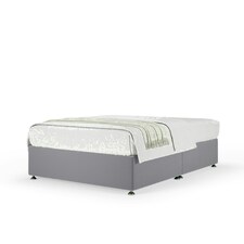 Silver Plush Velvet No Drawer Divan Base Super King