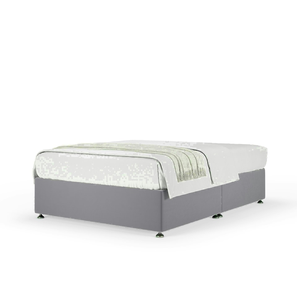 image 1 of Silver Plush Velvet No Drawer Divan Base Super King