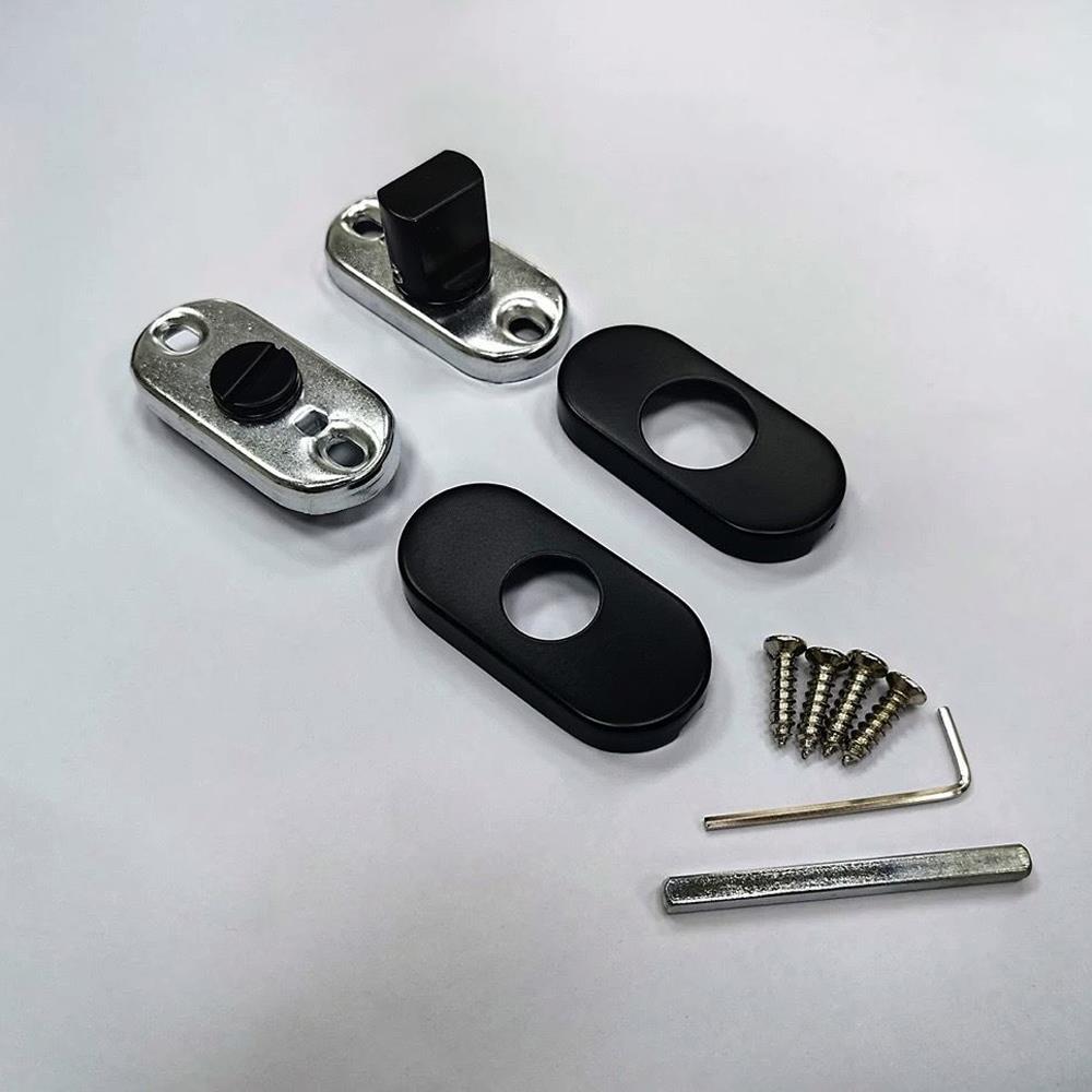 Forgeworks Matt Black Finish Contemporary Modern Slim Frame Bathroom Turn Lock