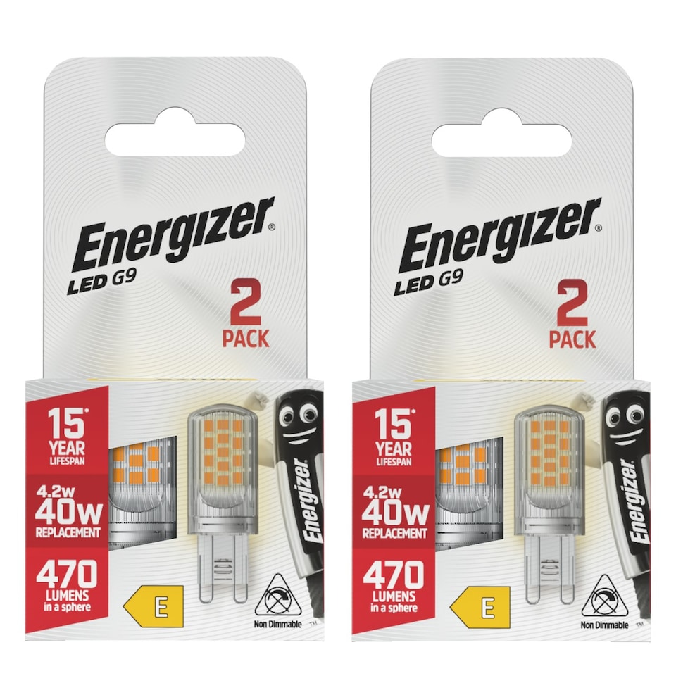 image 1 of Energizer LED G9 470lm 4.2W 2700K (Warm White) Light Bulb - Pack of 4