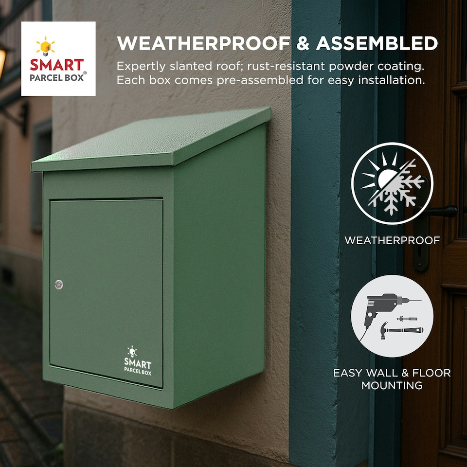 image 1 of SMART PARCEL BOX® Medium Front Access Green