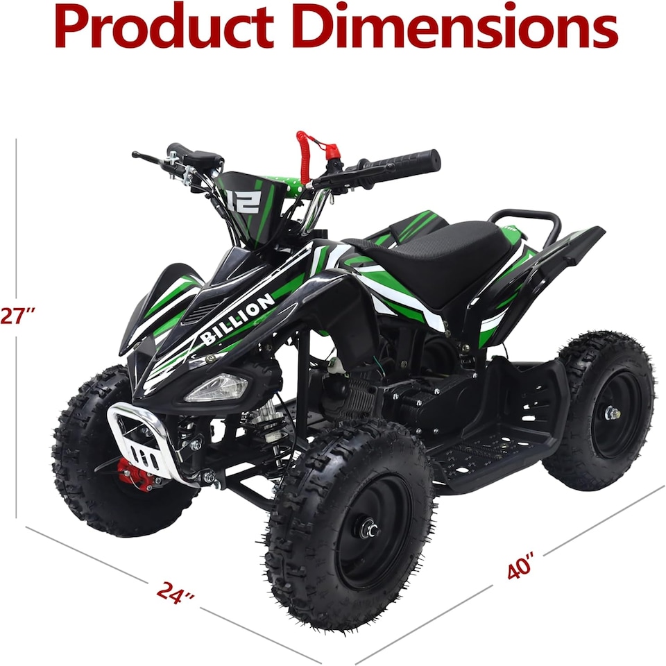 image 1 of Alivio 49CC Kids Mini Petrol Quad Bike (Green)