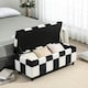 image 8 of HOMCOM 114 x 47 x 47cm Velvet Storage Ottoman, Button-tufted Footstool Box