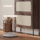 image 7 of HOMCOM Boho Narrow Shoe Cabinet, Shoe Rack with 2 Flip Drawers | Black | Dark brown | 80W x 23.7D x 99.5H cm