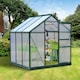 image 10 of Outsunny 6x6ft Walk-In Polycarbonate Greenhouse Plant Grow Galvanized