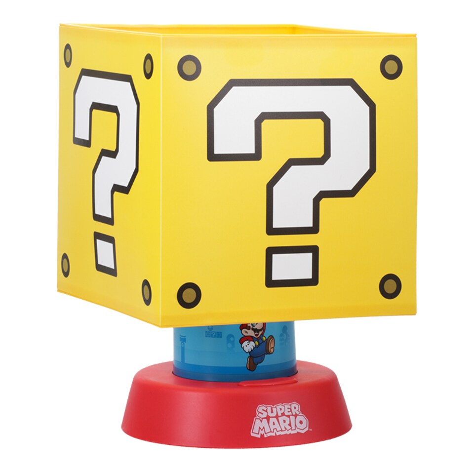 image 1 of Super Mario Question Block Lamp, Nintendo Light with 3 Brightness Levels & Auto ShutOff, Home or Office Decor, Paladone