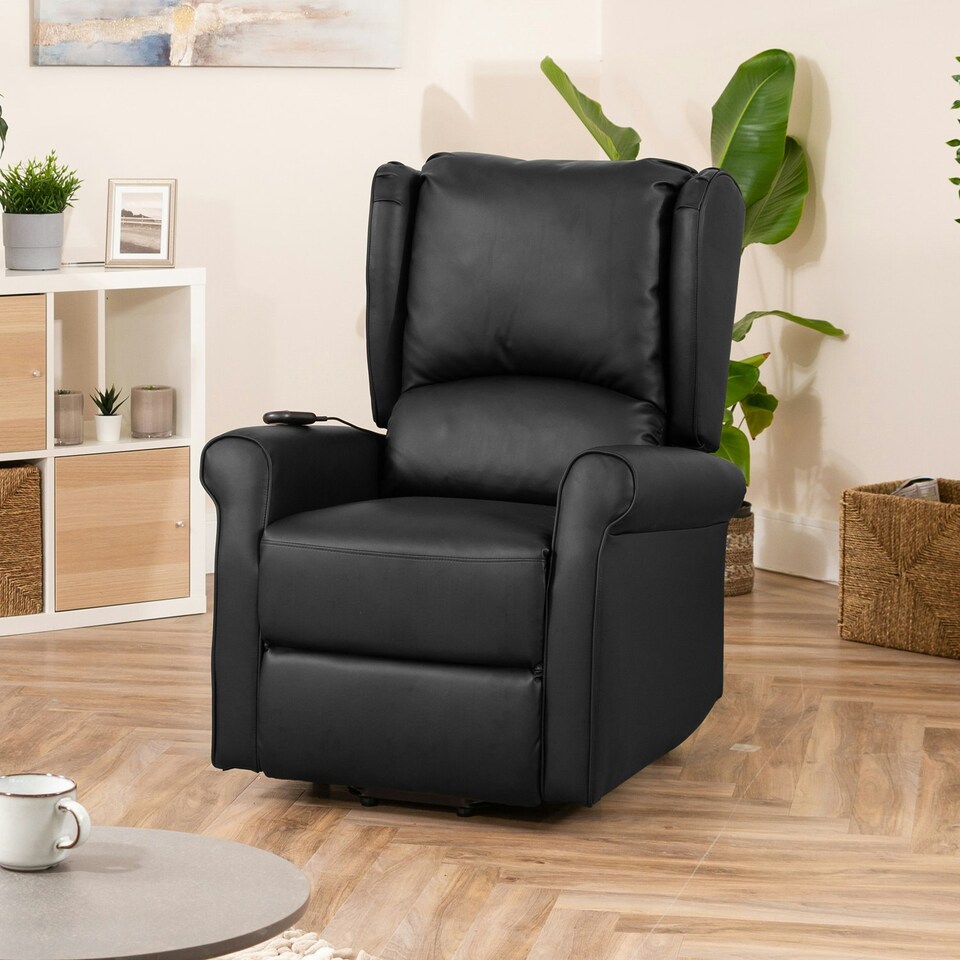 image 1 of Corcoran Electric Riser Recliner with Massage and Heat - Black