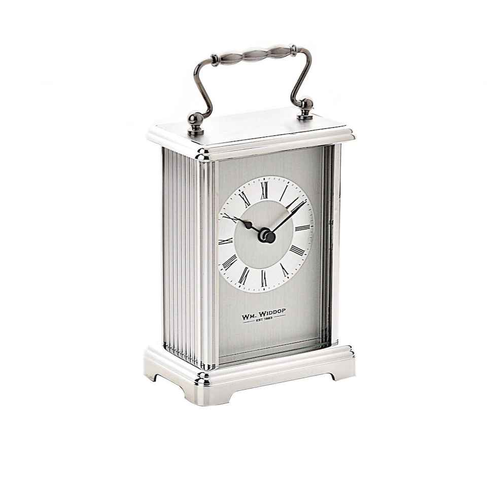 image 1 of Widdop Gifts Silver Carriage Clock
