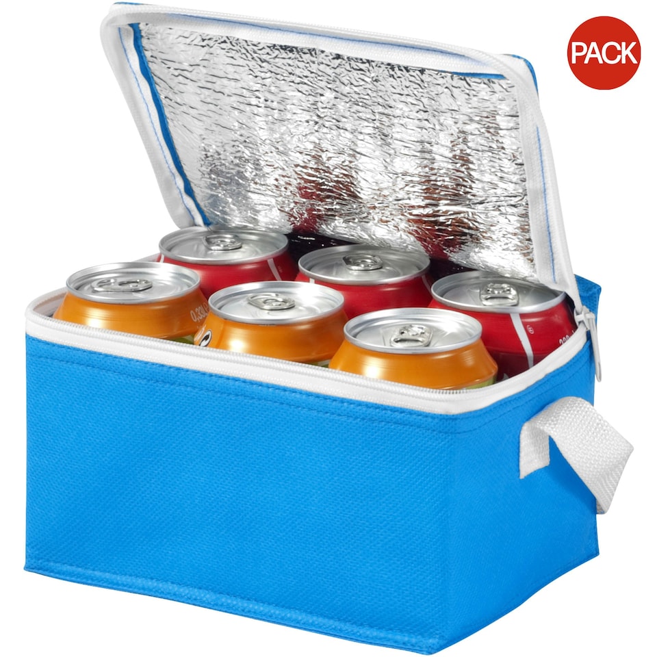 image 1 of Bullet Spectrum 6 Can Cooler Bag (Pack of 2) - Process Blue - 20 x 15 x 12 cm