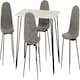 image 2 of Marlow Dining Set with Athens Chairs White | White Marble/Grey Faux Leather