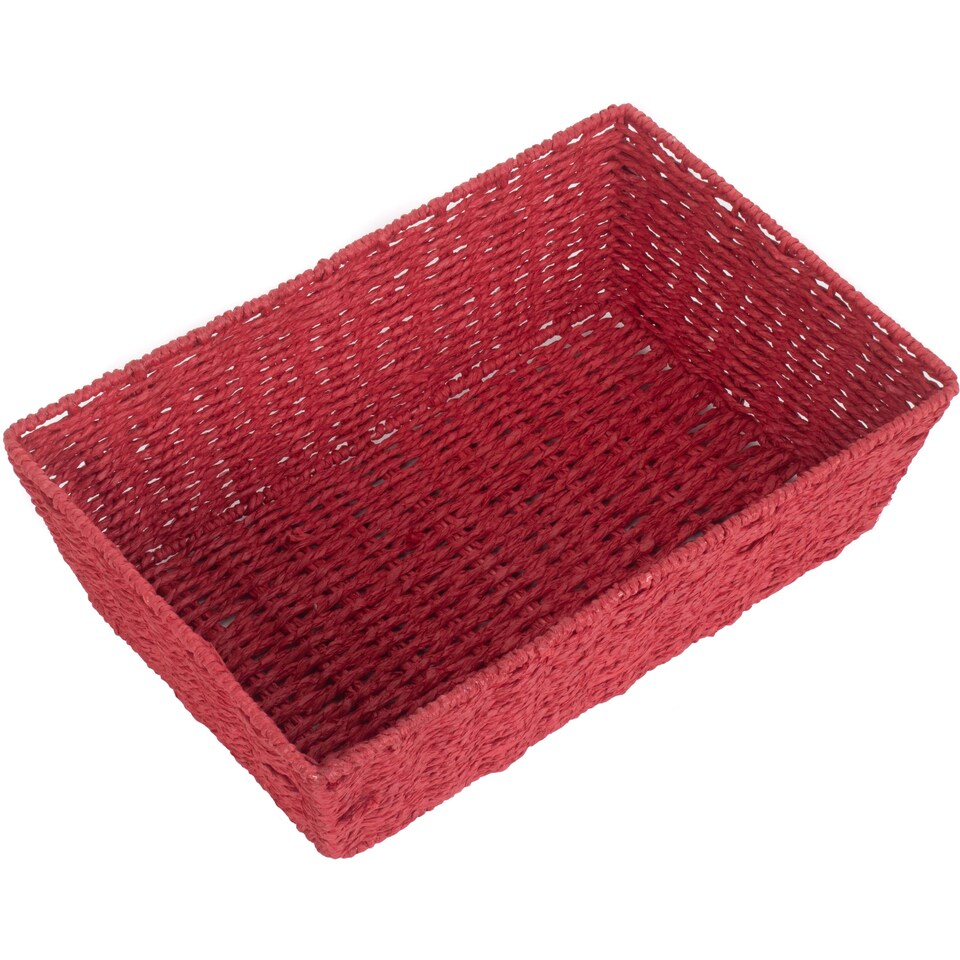 image 1 of Large Red Paper Rope Tray | Red | Red | Large